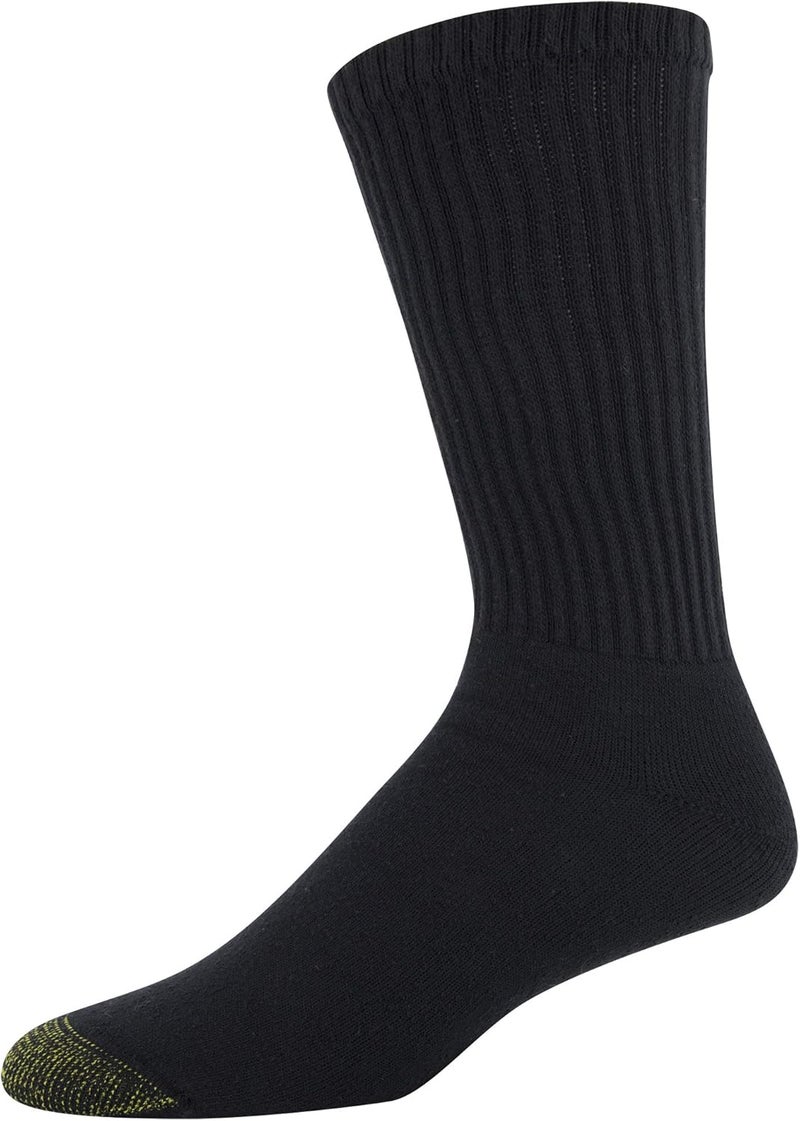 GOLDTOE Gold Toe Men's 656s Cotton Crew Athletic Socks - 6 Pairs, Black, Size L - Image 3